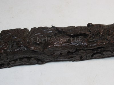 Lot 90 - A FINELY CARVED PRESENTATION TILLER FOR HMS RATTLESNAKE, CIRCA 1870