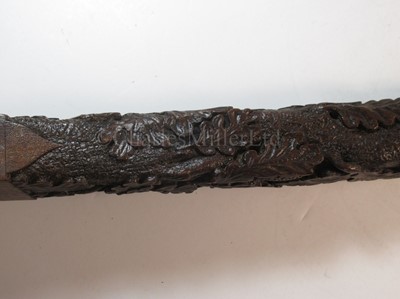 Lot 90 - A FINELY CARVED PRESENTATION TILLER FOR HMS RATTLESNAKE, CIRCA 1870