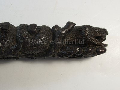 Lot 90 - A FINELY CARVED PRESENTATION TILLER FOR HMS RATTLESNAKE, CIRCA 1870