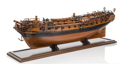 Lot 41 - A VERY FINE 1:36 SCALE ADMIRALTY BOARD STYLE MODEL FOR THE SIXTH RATE 28 GUNS SHIP ENTERPRISE [1774]