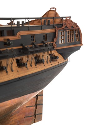 Lot 43 - A FINELY BUILT AND  CARVED 1:72 SCALE NAVY BOARD STYLE OF 44-GUN SWEDISH HEAVY FRIGATE VENUS [1783]