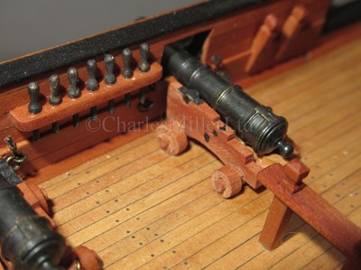 Lot 43 - A FINELY BUILT AND  CARVED 1:72 SCALE NAVY BOARD STYLE OF 44-GUN SWEDISH HEAVY FRIGATE VENUS [1783]