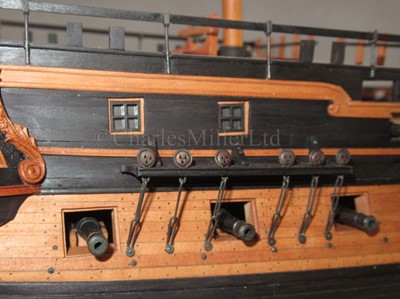 Lot 43 - A FINELY BUILT AND  CARVED 1:72 SCALE NAVY BOARD STYLE OF 44-GUN SWEDISH HEAVY FRIGATE VENUS [1783]