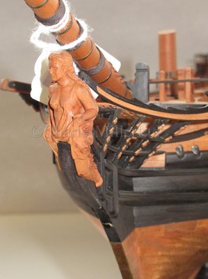 Lot 43 - A FINELY BUILT AND  CARVED 1:72 SCALE NAVY BOARD STYLE OF 44-GUN SWEDISH HEAVY FRIGATE VENUS [1783]