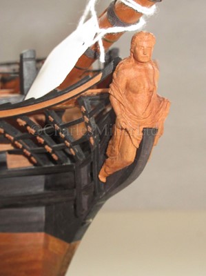 Lot 43 - A FINELY BUILT AND  CARVED 1:72 SCALE NAVY BOARD STYLE OF 44-GUN SWEDISH HEAVY FRIGATE VENUS [1783]