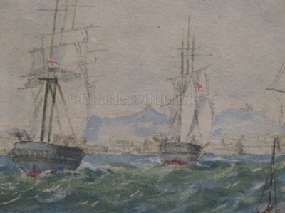 Lot 89 - FOLLOWER OF OSWALD WALTERS BRIERLY (BRITISH, 1817-1894): A British squadron off Gibraltar