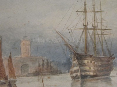 Lot 89 - FOLLOWER OF OSWALD WALTERS BRIERLY (BRITISH, 1817-1894): A British squadron off Gibraltar