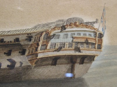 Lot 54 - NAVAL SCHOOL, CIRCA 1795: 'Censeur' and 'Ça Ira' taken by 'Illustrious' and 'Courageux' in Lord Hotham's action off Spezia, 14th March 1795