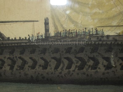 Lot 54 - NAVAL SCHOOL, CIRCA 1795: 'Censeur' and 'Ça Ira' taken by 'Illustrious' and 'Courageux' in Lord Hotham's action off Spezia, 14th March 1795