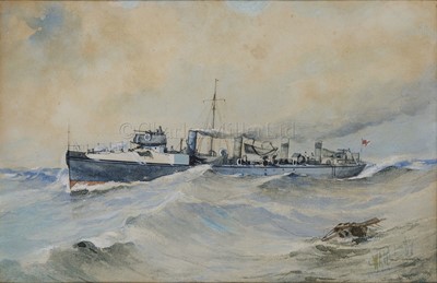 Lot 100 - W.A. RICHARDS (BRITISH, ACT. 1898-1903): H.M. Torpedo Boat 'Express'