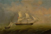 Lot 34 - ENGLISH SCHOOL, 1853<br/>The brig 'Emma'<br/>Signed...