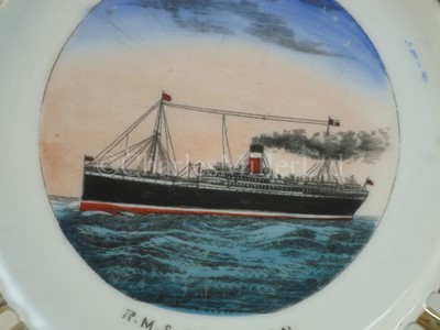 Lot 3 - An Allan Line (Royal Mail Steamers) ribbon plate, from R.M.S. 'Corsican'