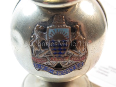 Lot 83 - An Orient Steam Navigation Company souvenir plated condiment set, from R.M.S. Orontes