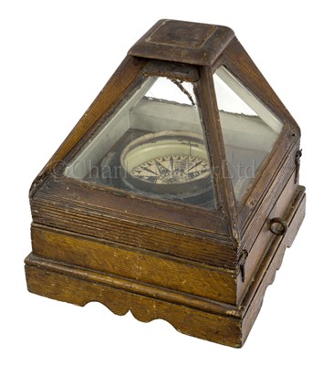 Lot 4 - A DRY CARD BINNACLE COMPASS CIRCA 1860