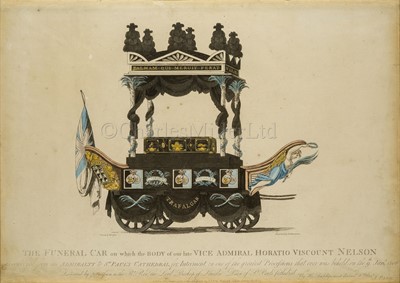 Lot 141 - AFTER MCQUIN: The Funeral Car on which the body of our late Vice Admiral Viscount Nelson