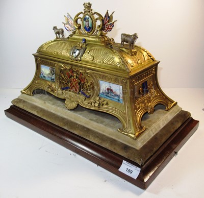 Lot 189 - AN HISTORICALLY INTERESTING FREEDOM CASKET PRESENTED TO ADMIRAL LORD CHARLES BERESFORD, 1912