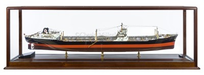 Lot 84 - A FINE 1:120 SCALE BUILDER'S MODEL OF THE TANKER CALTEX PLYMOUTH, BUILT BY HITACHI ZOSEN FOR OVERSEAS TANK SHIP (UK) LTD, 1960