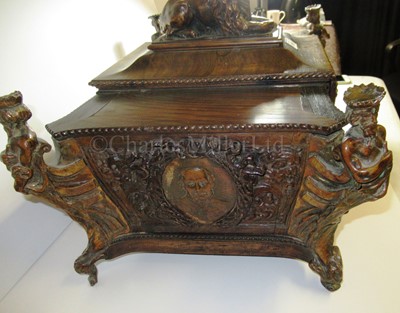 Lot 151 - A RARE CIGAR AND CIGARETTE CASKET MADE FROM OAK AND COPPER SALVAGED FROM H.M.S. FOUDROYANT