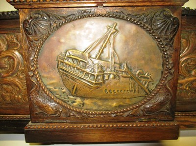 Lot 151 - A RARE CIGAR AND CIGARETTE CASKET MADE FROM OAK AND COPPER SALVAGED FROM H.M.S. FOUDROYANT