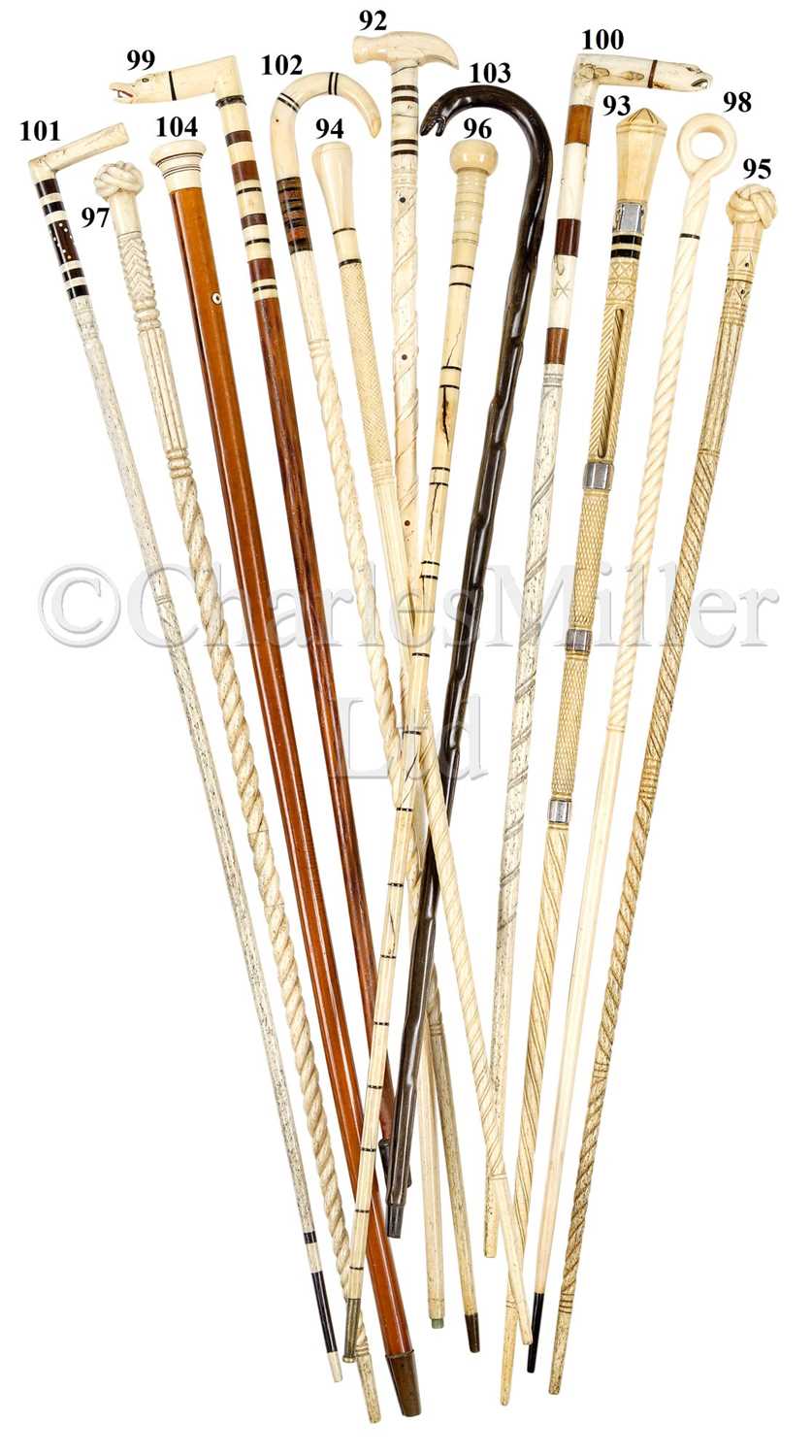 Lot 103 - Ø A RARE AND UNUSUAL BALEEN SAILORWORK 'SEA SERPENT' STICK