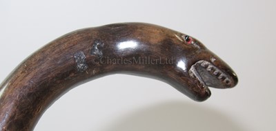 Lot 103 - Ø A RARE AND UNUSUAL BALEEN SAILORWORK 'SEA SERPENT' STICK
