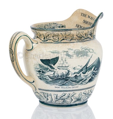 Lot 44 - AN ATTRACTIVE JUG COMMEMORATING THE NEW BEDFORDSHIRE WHALING INDUSTRY, CIRCA 1907