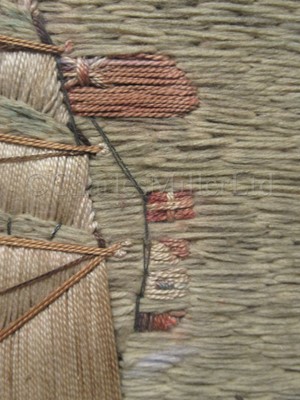 Lot 82 - A 19TH CENTURY SAILOR'S WOOLWORK PICTURE