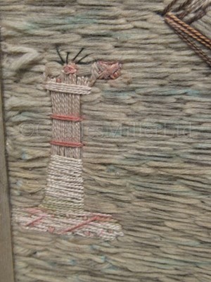 Lot 82 - A 19TH CENTURY SAILOR'S WOOLWORK PICTURE