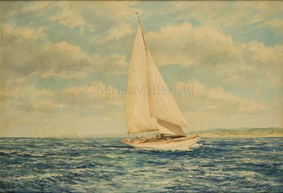 Lot 51 - M.G. FREIDRICH (GERMAN, 19TH/20TH CENTURY): Racing off Cape Cod