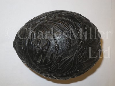 Lot 123 - A 19TH CENTURY CARVED COCONUT BUGBEAR