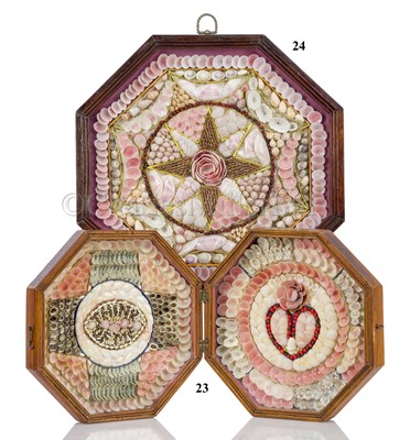 Lot 24 - A 19TH CENTURY SAILOR'S SHELLWORK VALENTINE