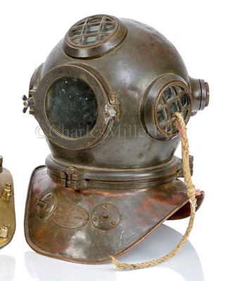 Lot 66 - A THREE-BOLT SHALLOW DIVE HELMET BY C.E. HEINKE CO. LTD, LONDON, CIRCA 1920