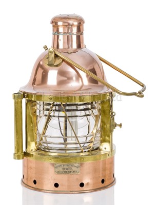 Lot 21 - A RARE NAVIGATION LAMP BY CHANCE BROTHERS & CO. LTD, CIRCA 1900