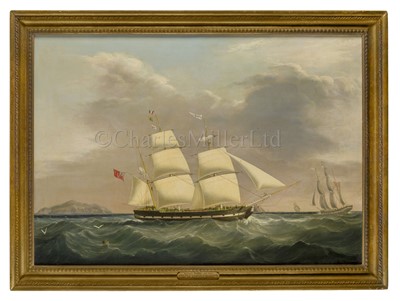 Lot 6 - JOSEPH HEARD (BRITISH, 1799-1859): The barque Isabelle in two positions off the South Stack, Holyhead