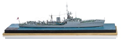 Lot 221 - A 1:192 WATERLINE MODEL FOR THE TYPE 14 BLACKWOOD CLASS FRIGATE HMS GRAFTON (F51), AS FITTED IN 1950
