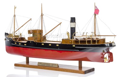 Lot 77 - A BUILDER’S MODEL FOR THE CARGO SHIP S.S. EGHAM BUILT BY CRICHTON’S, SALTNEY FOR J. HARRISON LTD, LONDON, 1920