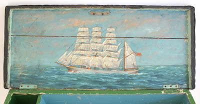 Lot 13 - A 19TH CENTURY SAILOR'S SEA CHEST