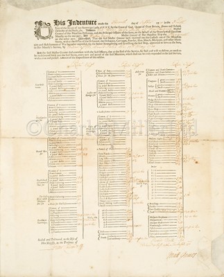 Lot 173 - A RARE GUNNER'S INDENTURE, 1709