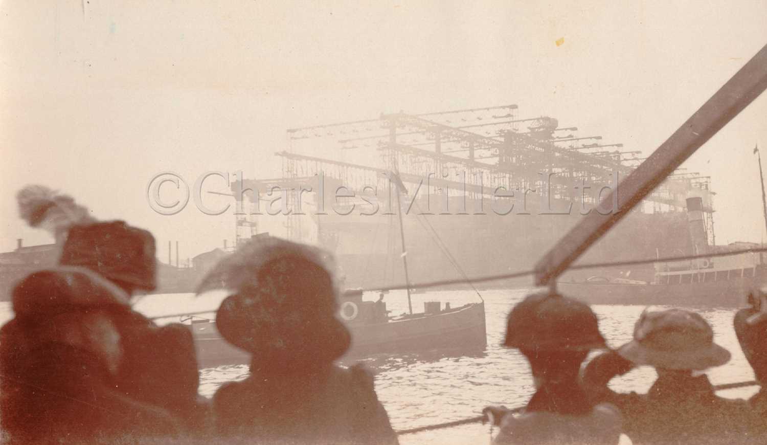 Lot 158 - A SET OF PHOTOGRAPHS OF THE LAUNCHING OF THE R.M.S OLYMPIC, BELFAST, 20TH OCTOBER 1910