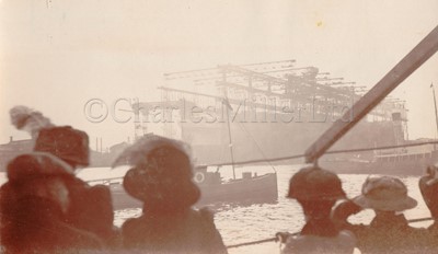 Lot 158 - A SET OF PHOTOGRAPHS OF THE LAUNCHING OF THE R.M.S OLYMPIC, BELFAST, 20TH OCTOBER 1910