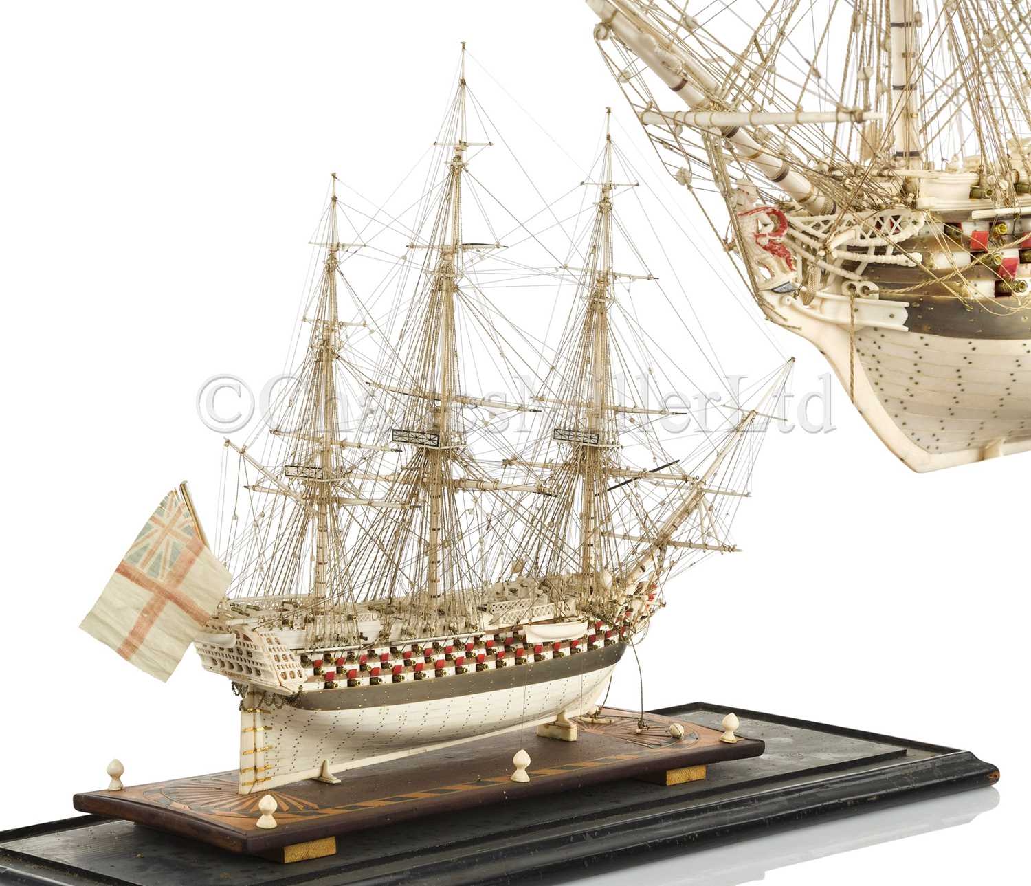 Lot 194 - A FINE FRENCH NAPOLEONIC PRISONER-OF-WAR BONE MODEL FOR H.M.S. CALEDONIA