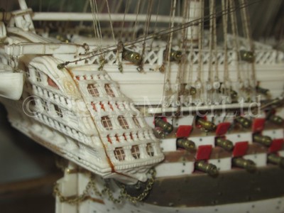 Lot 194 - A FINE FRENCH NAPOLEONIC PRISONER-OF-WAR BONE MODEL FOR H.M.S. CALEDONIA