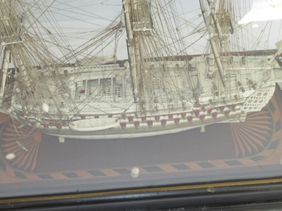 Lot 194 - A FINE FRENCH NAPOLEONIC PRISONER-OF-WAR BONE MODEL FOR H.M.S. CALEDONIA