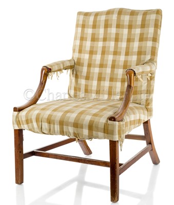 Lot 53 - AN 18TH CENTURY GAINSBOROUGH ARMCHAIR BELIEVED TO HAVE BEEN THE PROPERTY OF JONAS HANWAY, FOUNDER OF THE MARINE SOCIETY, 1779