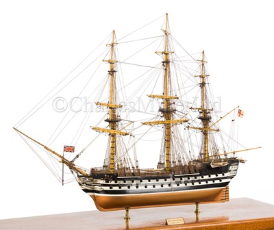 Lot 238 - A WELL-PRESENTED SCALE MODEL OF H.M.S. REDOUBTABLE, CIRCA 1813