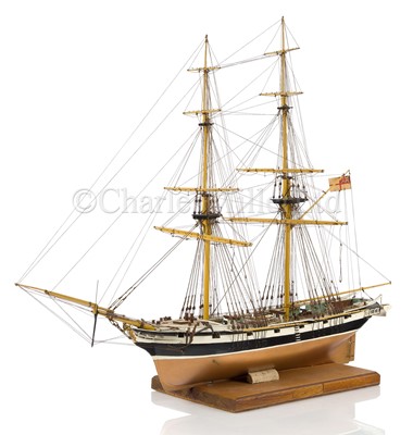 Lot 235 - A ⅛IN. SCALE STATIC DISPLAY MODEL OF THE 12-GUN BRIG OF WAR H.M.S. NAUTILUS OF CIRCA 1840