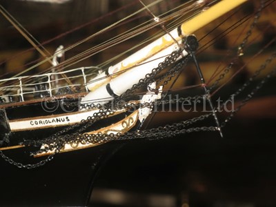Lot 11 - A DETAILED STATIC DISPLAY MODEL OF THE CLIPPER SHIP CORIOLANUS