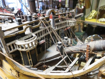 Lot 170 - A 1:48 SCALE ADMIRALTY BOARD STYLE MODEL OF THE 100 GUN FIRST-RATE SHIP OF THE LINE ROYAL WILLIAM AS REBUILT TO THE 1719 ESTABLISHMENT, THOUGHT TO BE 19TH CENTURY