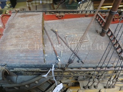 Lot 170 - A 1:48 SCALE ADMIRALTY BOARD STYLE MODEL OF THE 100 GUN FIRST-RATE SHIP OF THE LINE ROYAL WILLIAM AS REBUILT TO THE 1719 ESTABLISHMENT, THOUGHT TO BE 19TH CENTURY