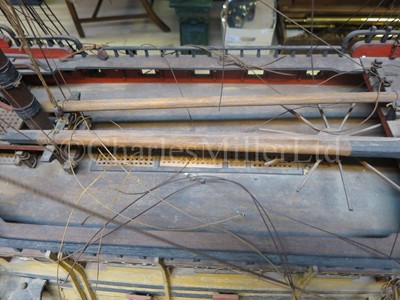 Lot 170 - A 1:48 SCALE ADMIRALTY BOARD STYLE MODEL OF THE 100 GUN FIRST-RATE SHIP OF THE LINE ROYAL WILLIAM AS REBUILT TO THE 1719 ESTABLISHMENT, THOUGHT TO BE 19TH CENTURY